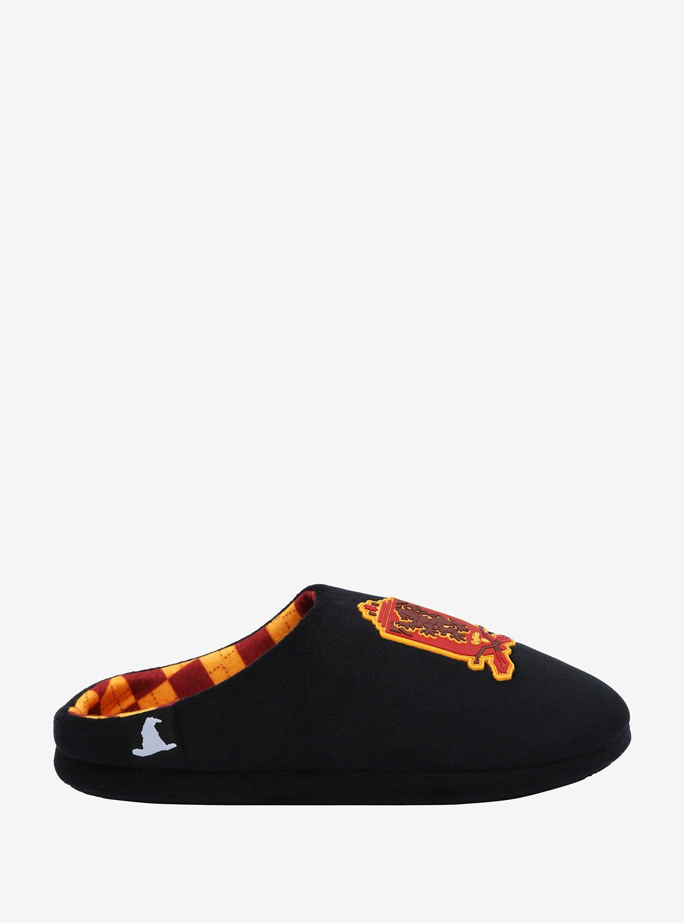 Harry Potter Gryffindor Lion Crest Slippers - BoxLunch Exclusive, BLACK, alternate