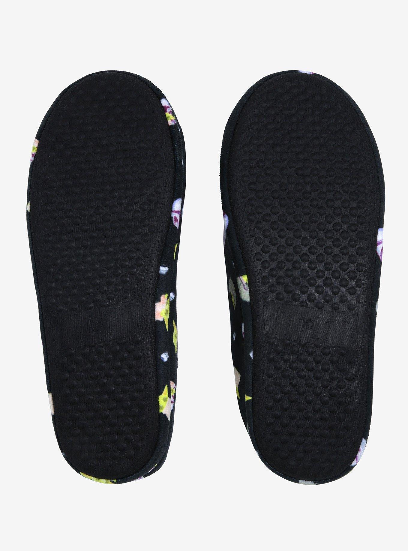 Star Wars The Mandalorian Chibi Grogu & Mando Allover Print Slippers, BLACK, alternate