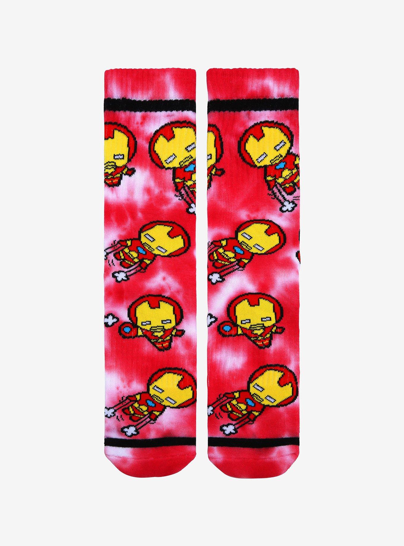 Marvel Iron Man Chibi Tie-Dye Crew Socks - BoxLunch Exclusive, , alternate