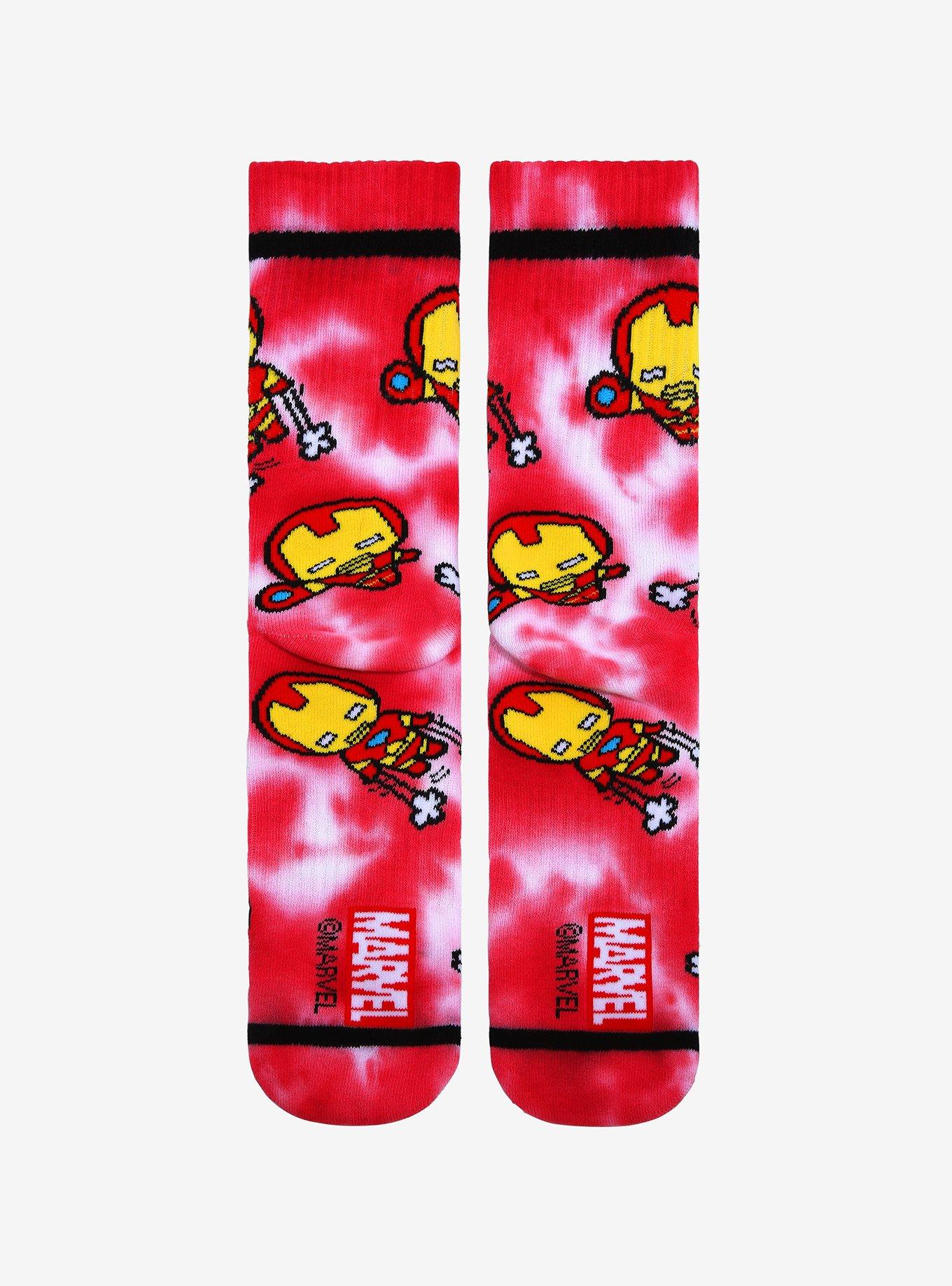 Marvel Iron Man Chibi Tie-Dye Crew Socks - BoxLunch Exclusive, , alternate