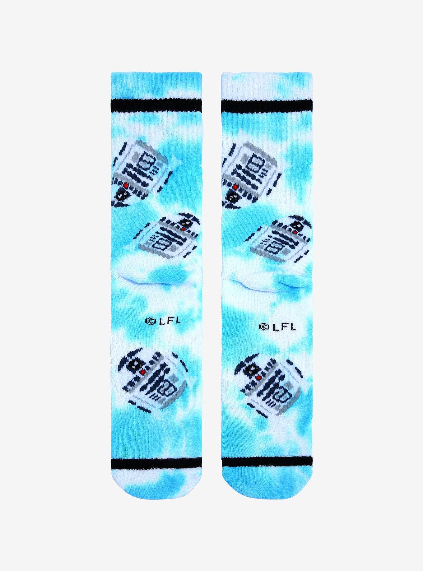 Star Wars Chibi R2-D2 Tie-Dye Crew Socks - BoxLunch Exclusive, , alternate