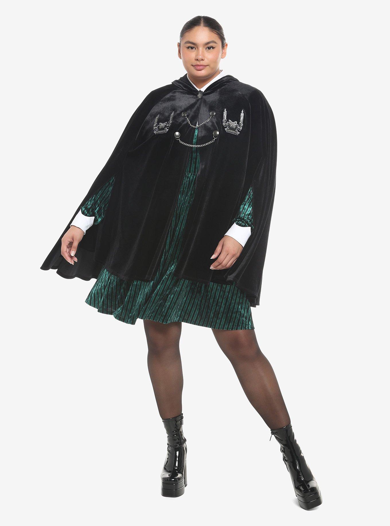 Her Universe Disney The Haunted Mansion Gargoyle Velvet Girls Hooded Cape Plus Size, MULTI, alternate