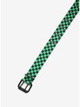 Black & Green Checker Grommet Belt, BLACK, alternate