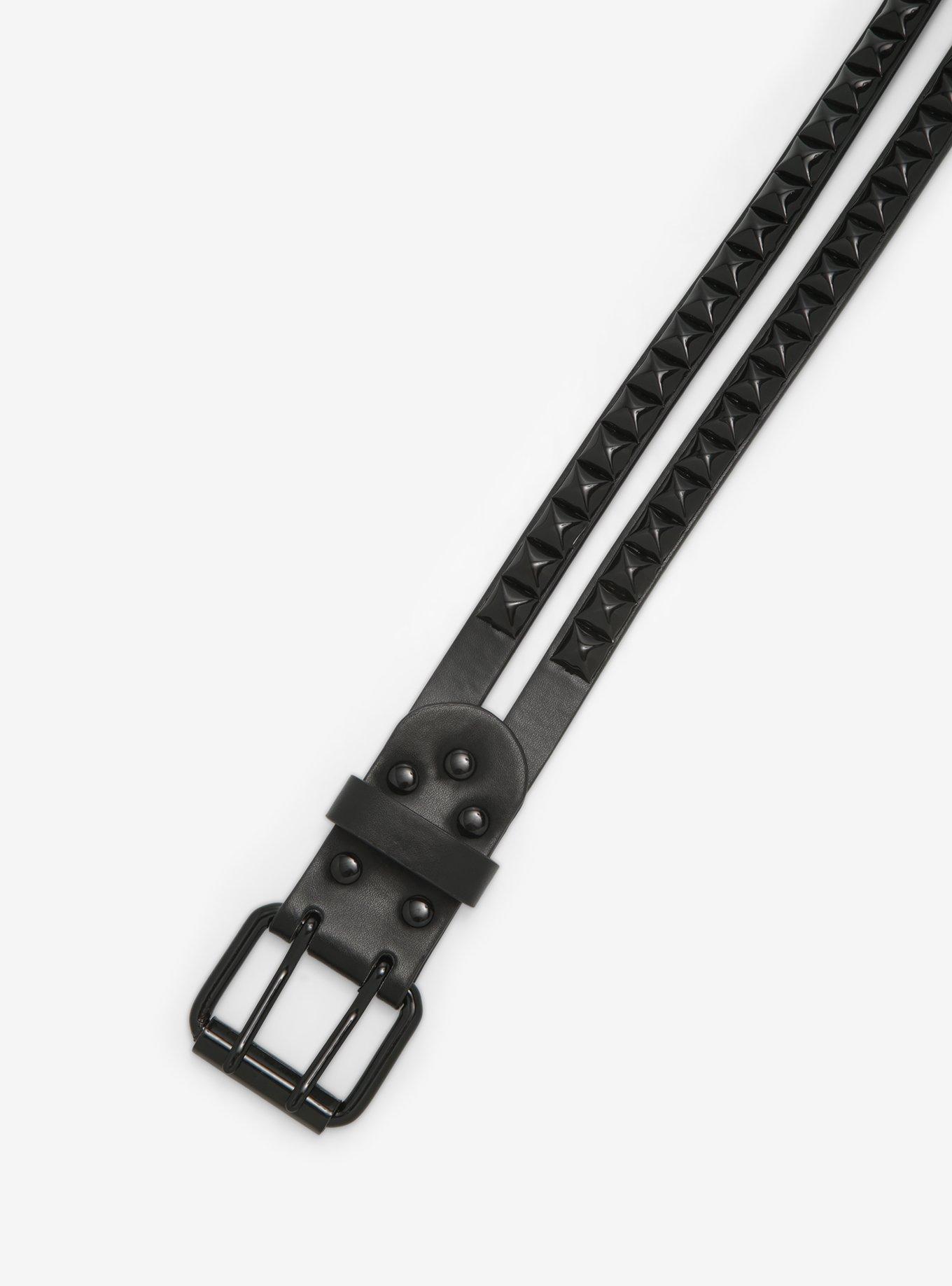 Black Pyramid Double Belt, BLACK, alternate