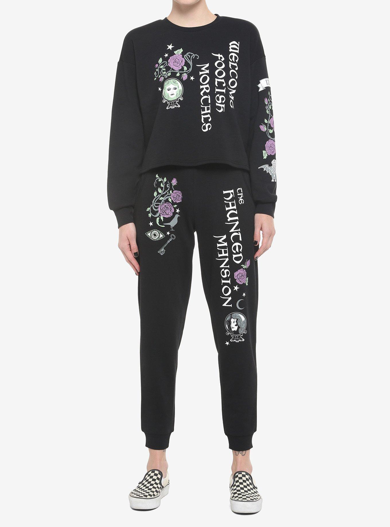 Her Universe Disney The Haunted Mansion Madame Leota Girls Crop Sweatshirt, BLACK, alternate