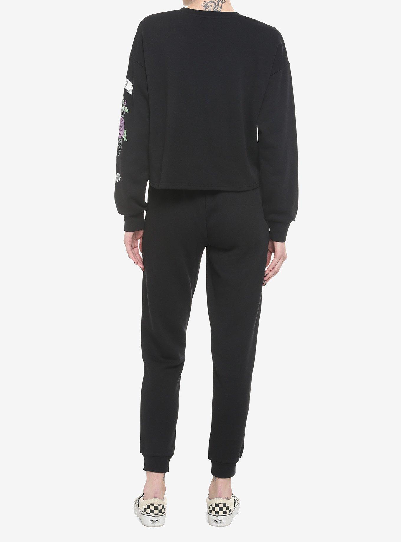 Her Universe Disney The Haunted Mansion Madame Leota Girls Crop Sweatshirt, BLACK, alternate