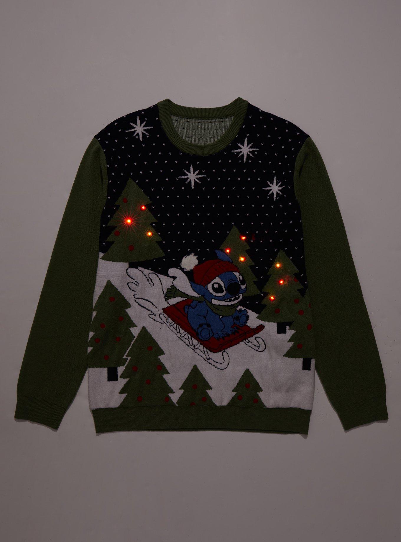 Disney Lilo & Stitch Sledding Stitch Holiday Sweater - BoxLunch Exclusive, MULTI, alternate