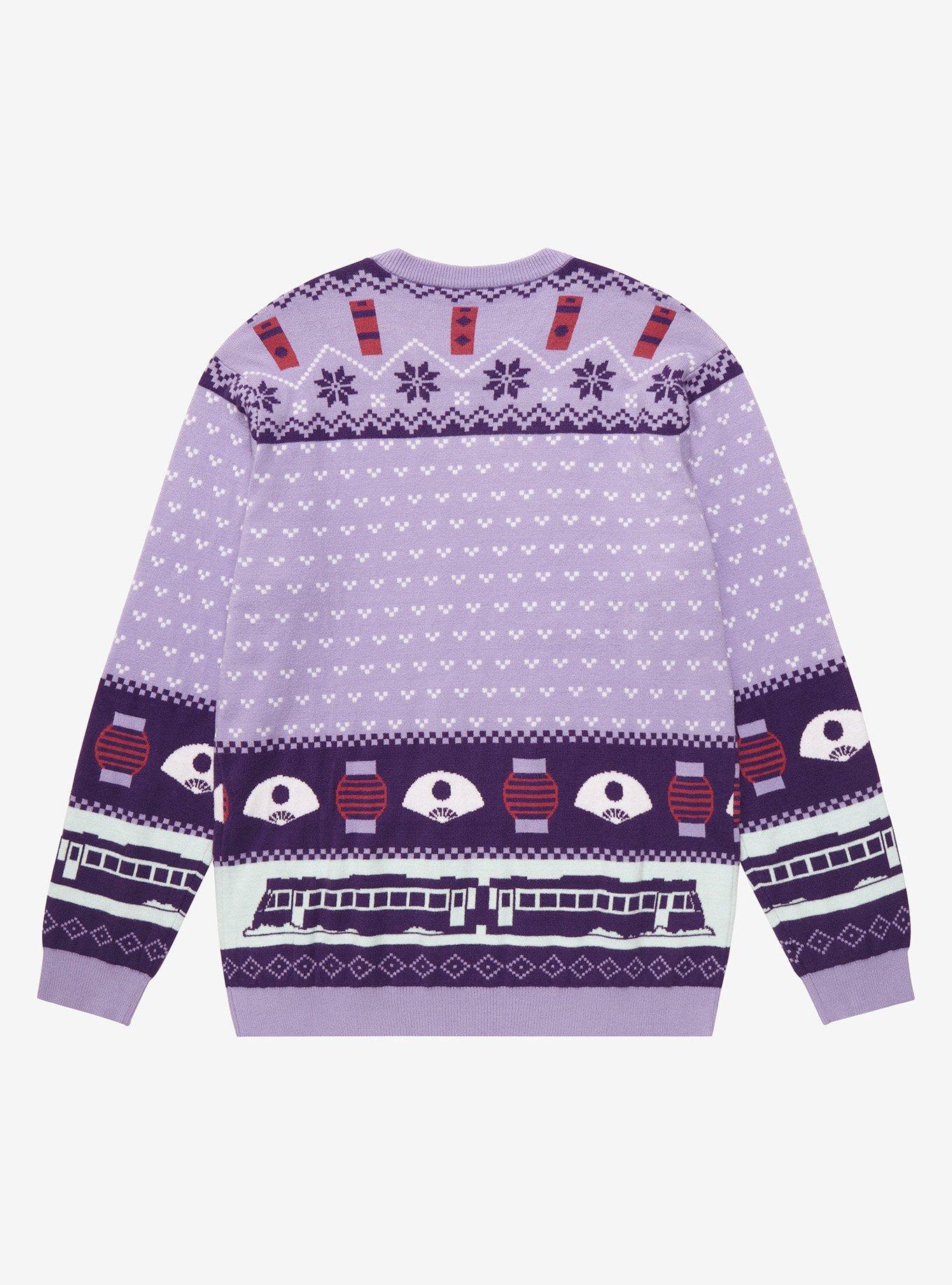 Studio Ghibli Spirited Away No-Face Holiday Sweater - BoxLunch Exclusive , LAVENDER, alternate