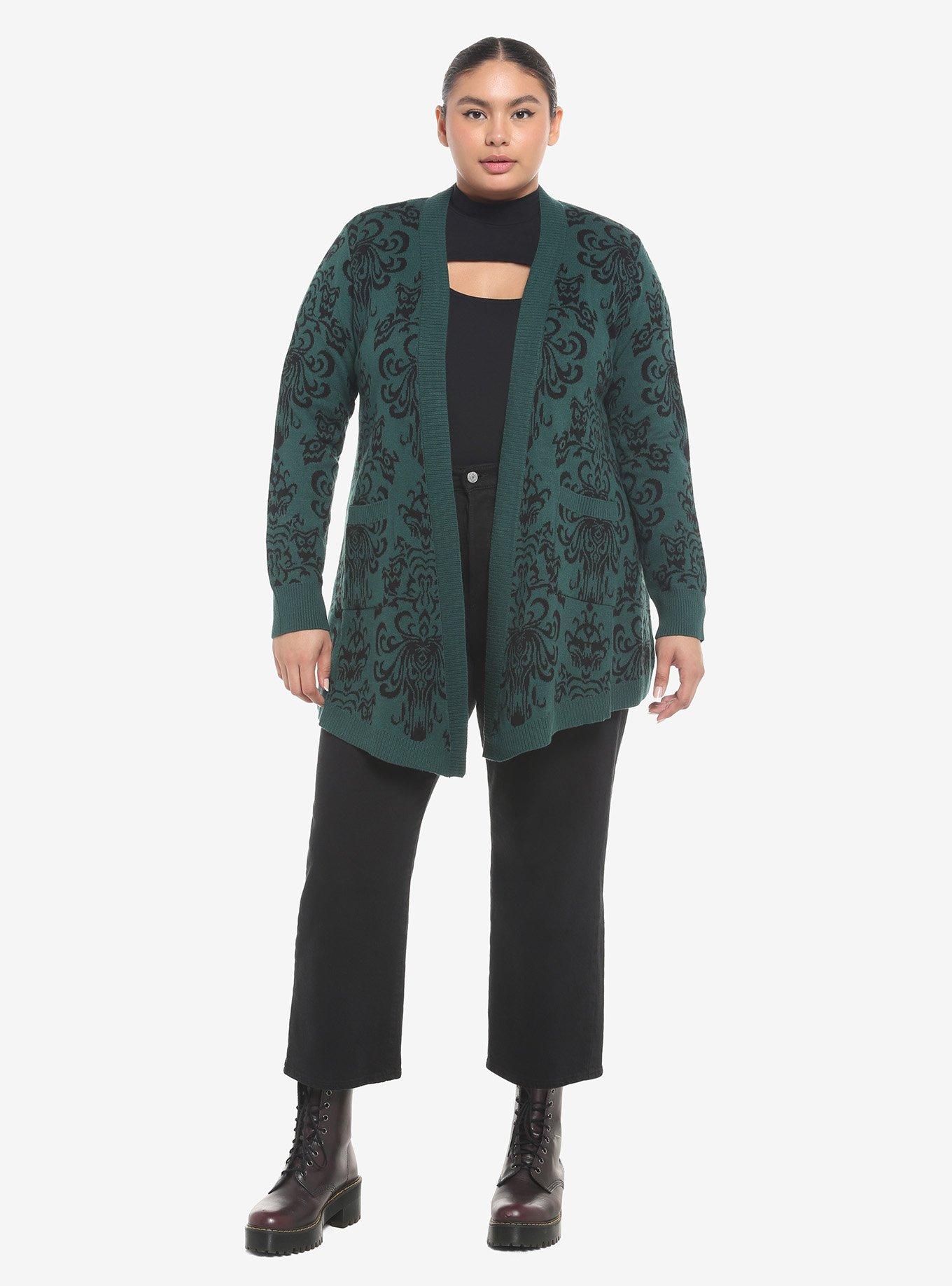 Her Universe Disney The Haunted Mansion Wallpaper Open Cardigan Plus Size, , hi-res