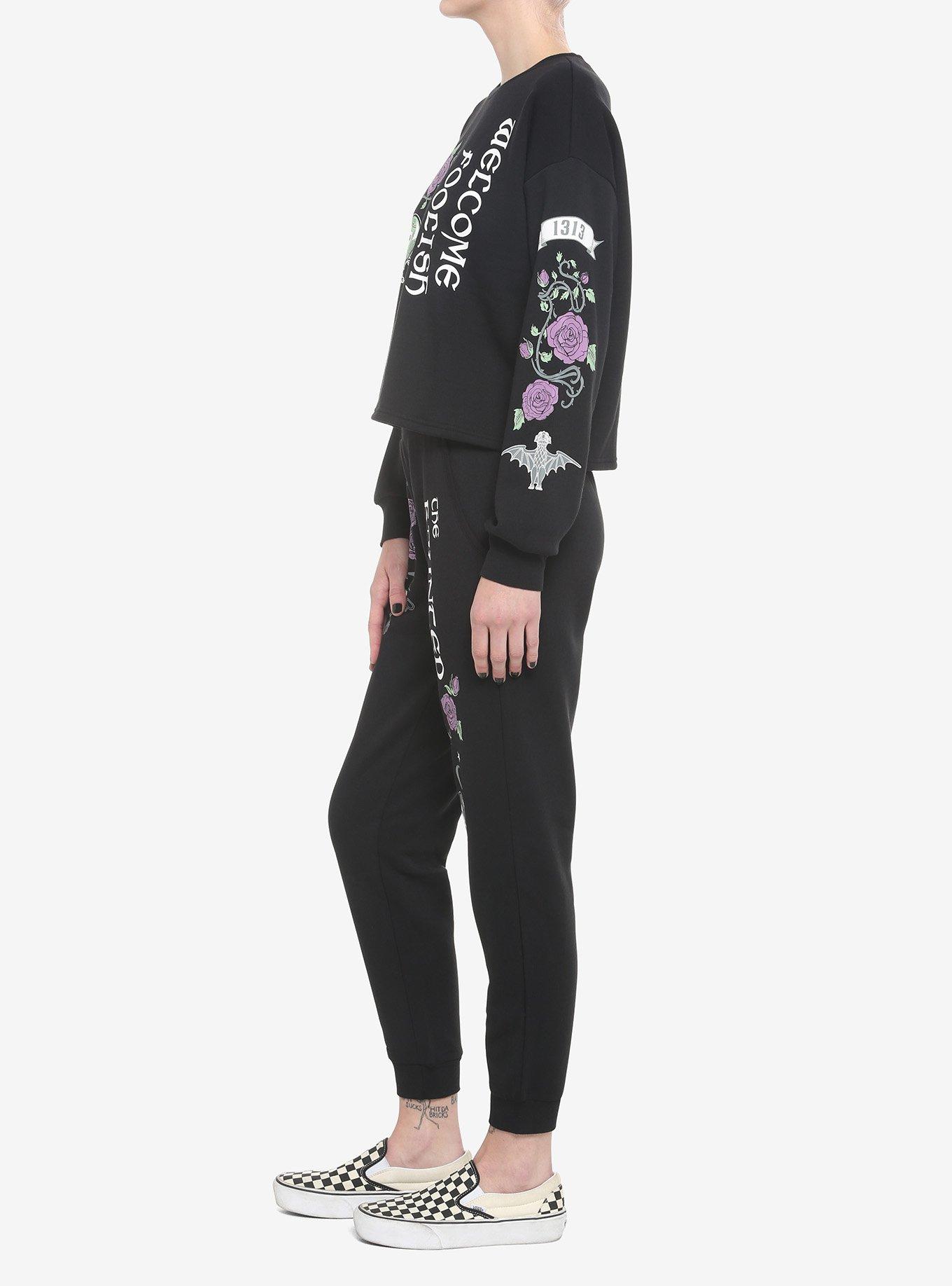 Her Universe Disney The Haunted Mansion Madame Leota Crop Sweatshirt, BLACK  PURPLE, alternate - view 4