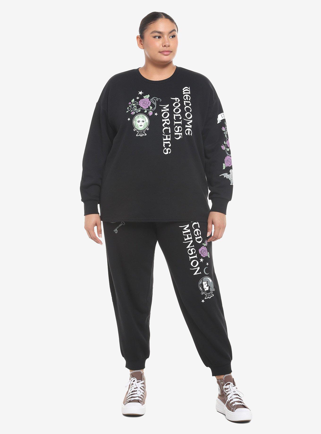 Her Universe Disney The Haunted Mansion Madame Leota Crop Sweatshirt Plus Size, BLACK  PURPLE, alternate