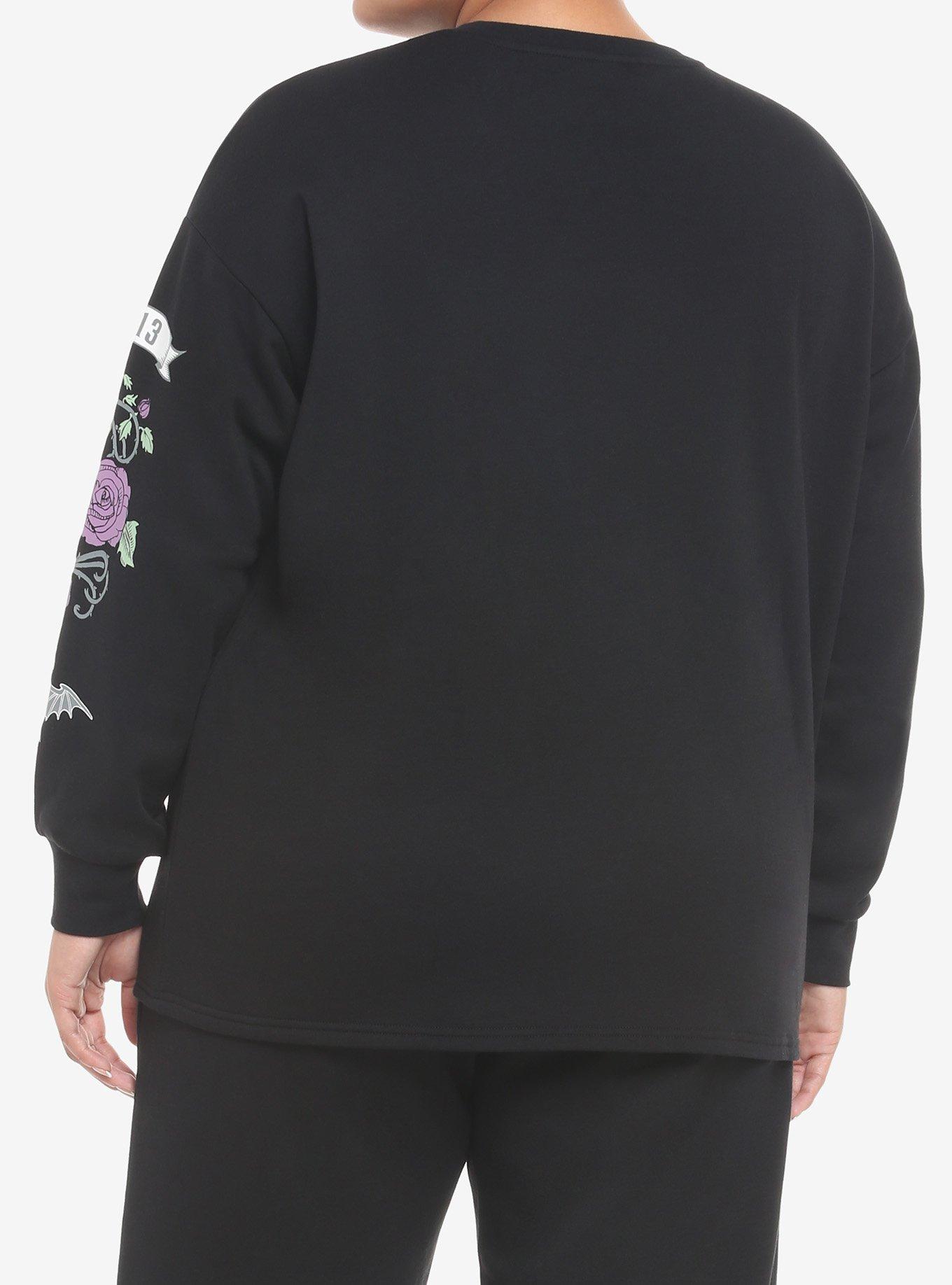 Her Universe Disney The Haunted Mansion Madame Leota Crop Sweatshirt Plus Size, BLACK  PURPLE, alternate