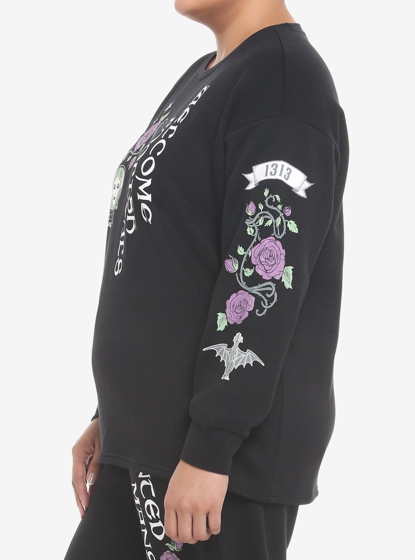 Her Universe Disney The Haunted Mansion Madame Leota Crop Sweatshirt Plus Size, BLACK  PURPLE, alternate