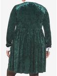 Her Universe Disney The Haunted Mansion Ghost Host Velvet Long-Sleeve Dress Plus Size, GREEN  BLACK, alternate