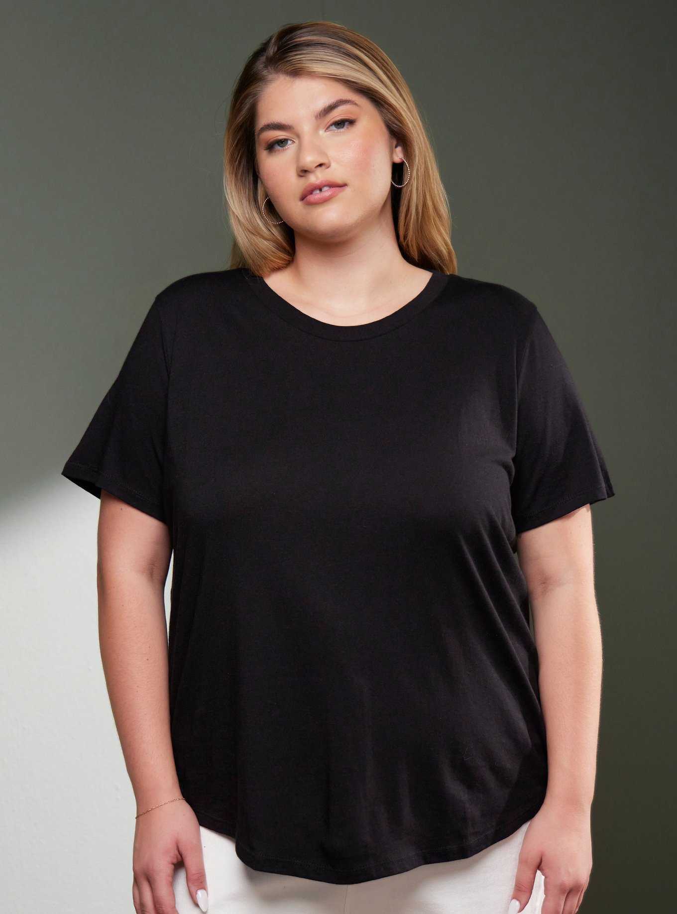 Her Universe Black Crewneck Favorite T-Shirt Plus Size, , hi-res