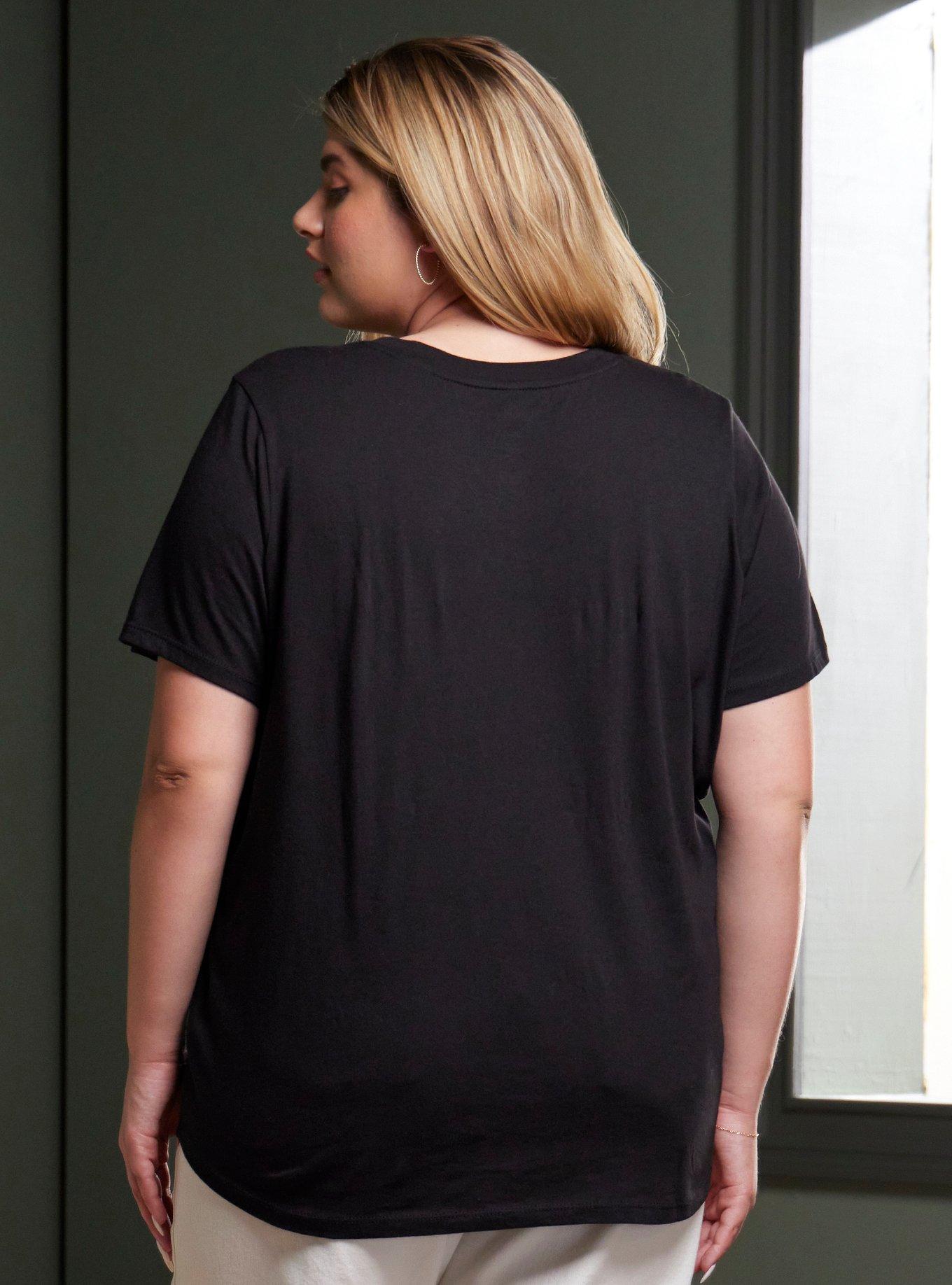 Her Universe Black Crewneck Favorite T-Shirt Plus Size, DEEP BLACK, alternate