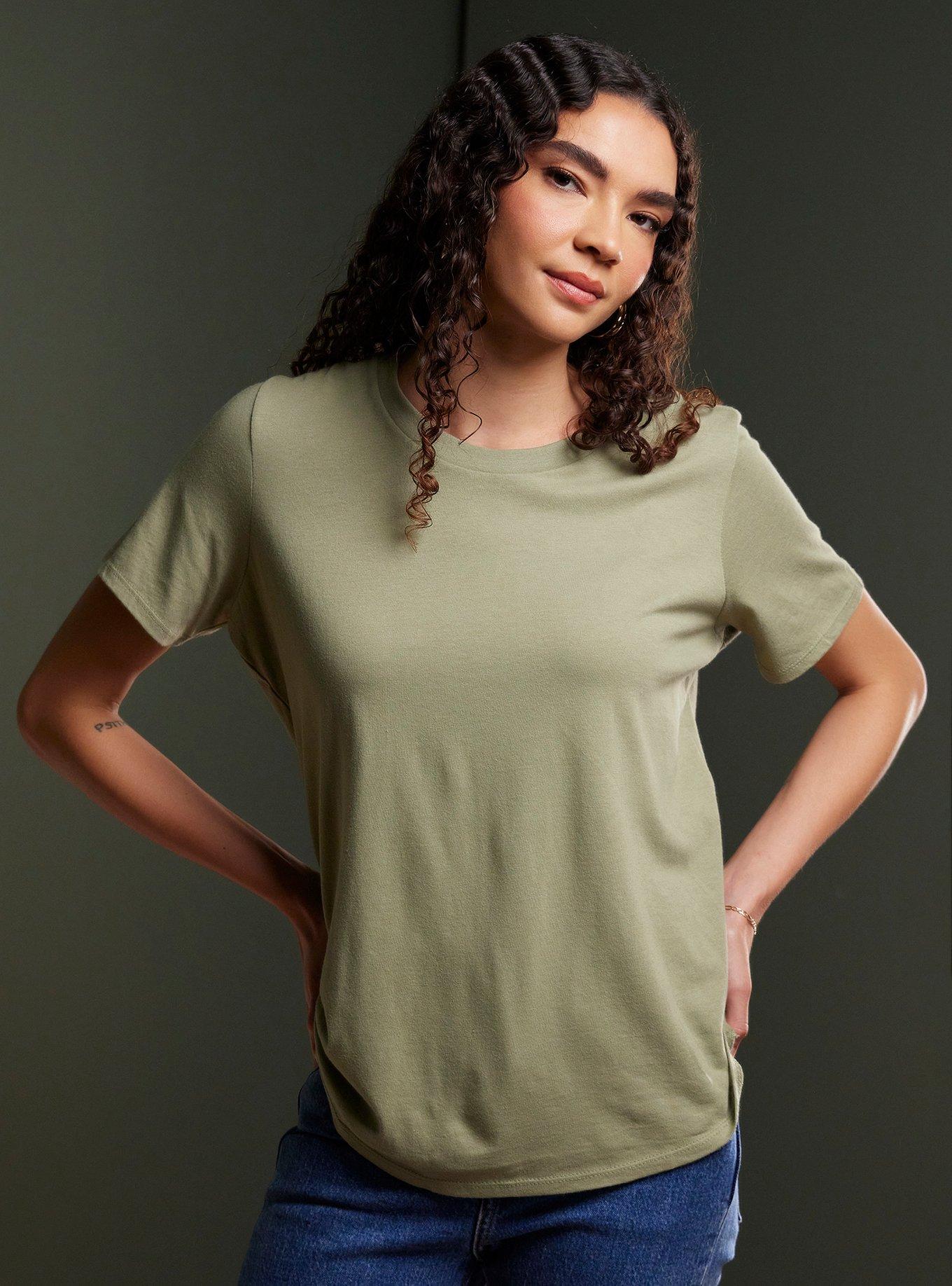 Her Universe Olive Crewneck Favorite T-Shirt, OLIVE, alternate