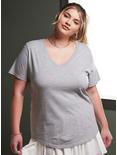 Her Universe Heather Grey V-Neck Favorite T-Shirt Plus Size, HEATHER GREY, alternate