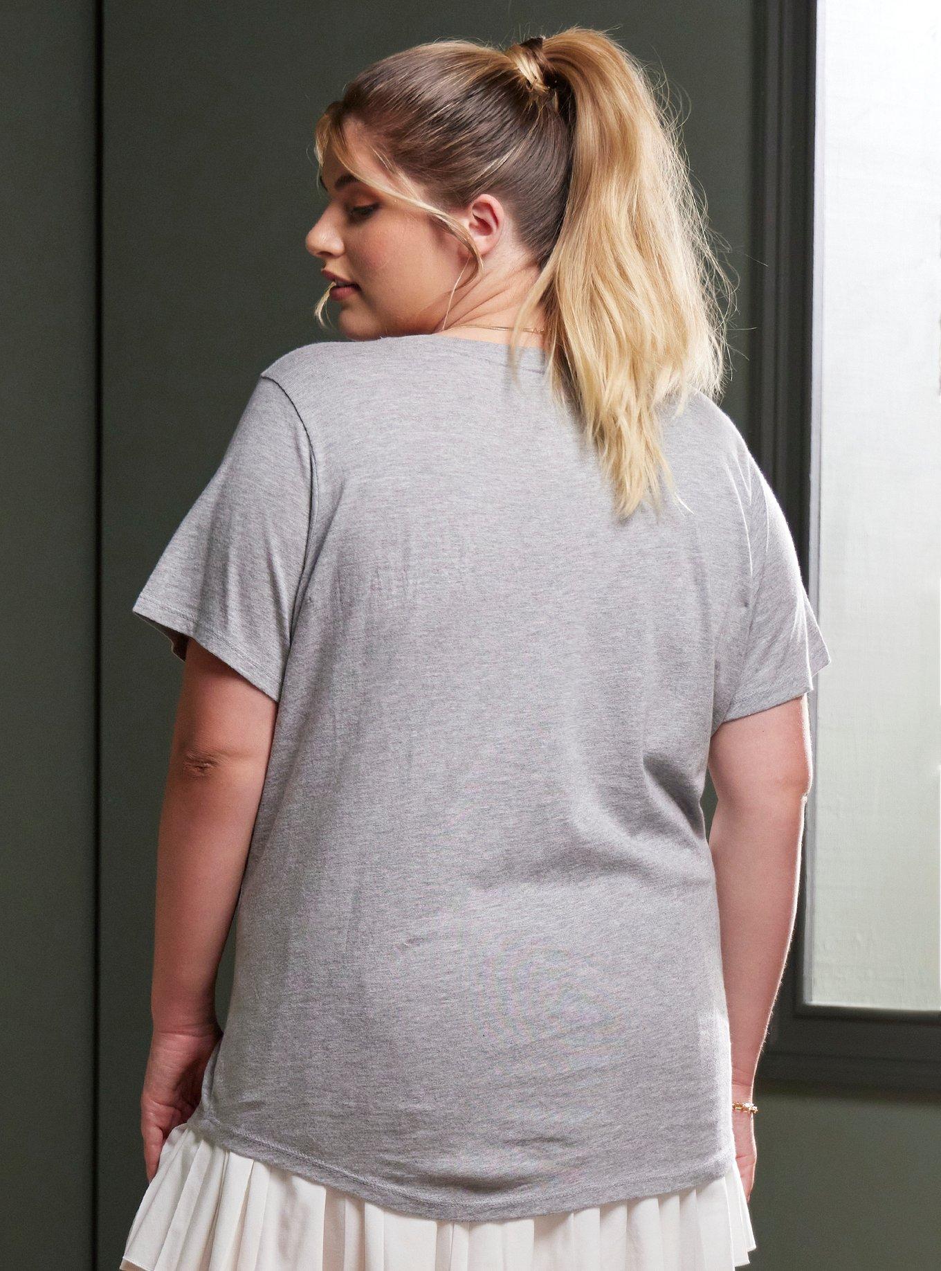 Her Universe Heather Grey V-Neck Favorite T-Shirt Plus Size, HEATHER GREY, alternate