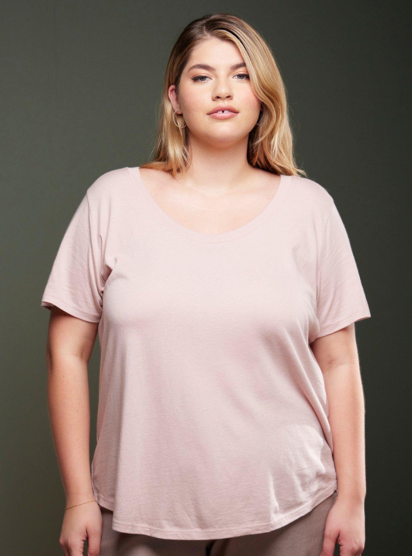 Her Universe Dusty Pink Scoop Neck Favorite T-Shirt Plus Size, , hi-res