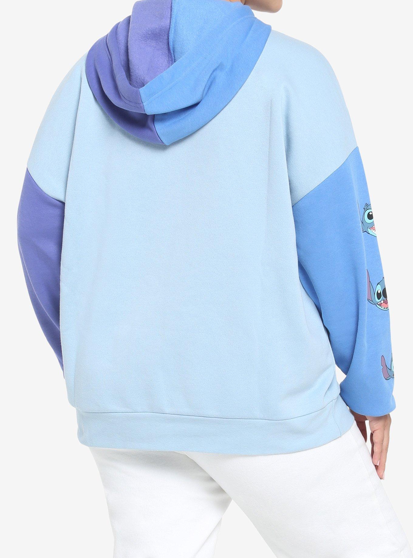 Disney Lilo & Stitch Color-Block Hoodie Plus Size, BLUE, alternate