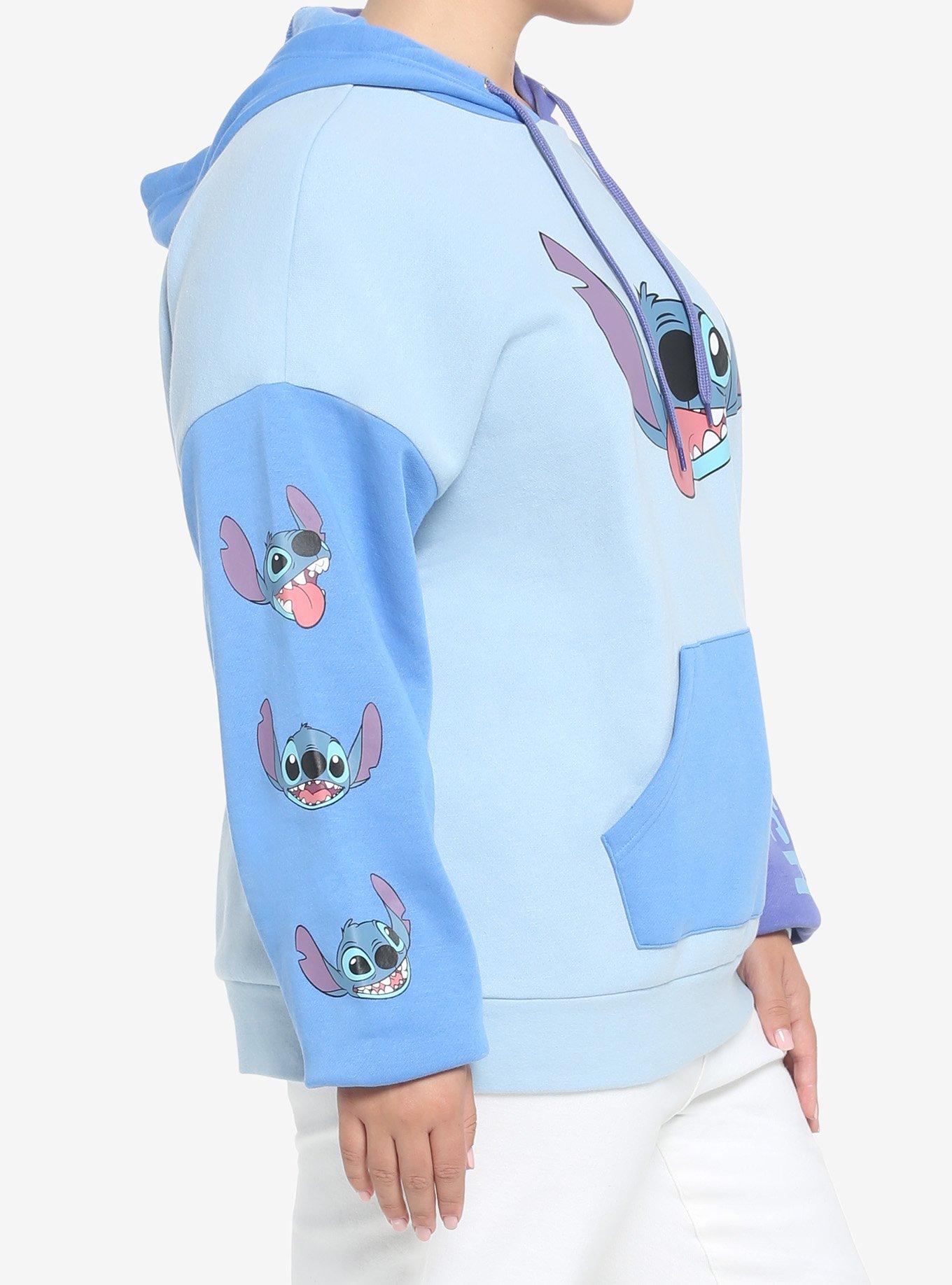 Disney Lilo & Stitch Color-Block Hoodie Plus Size, BLUE, alternate