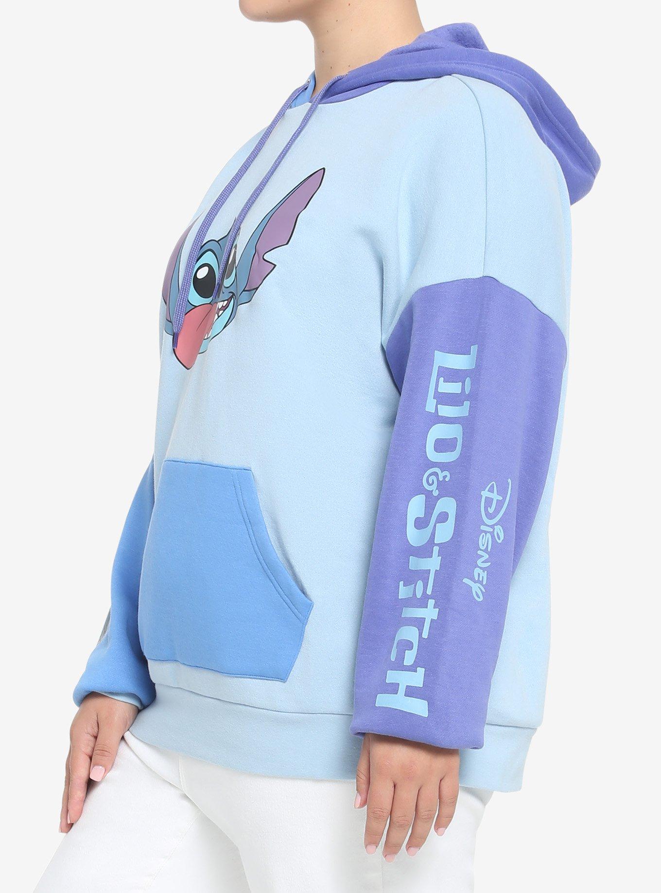 Disney Lilo & Stitch Color-Block Hoodie Plus Size, BLUE, alternate