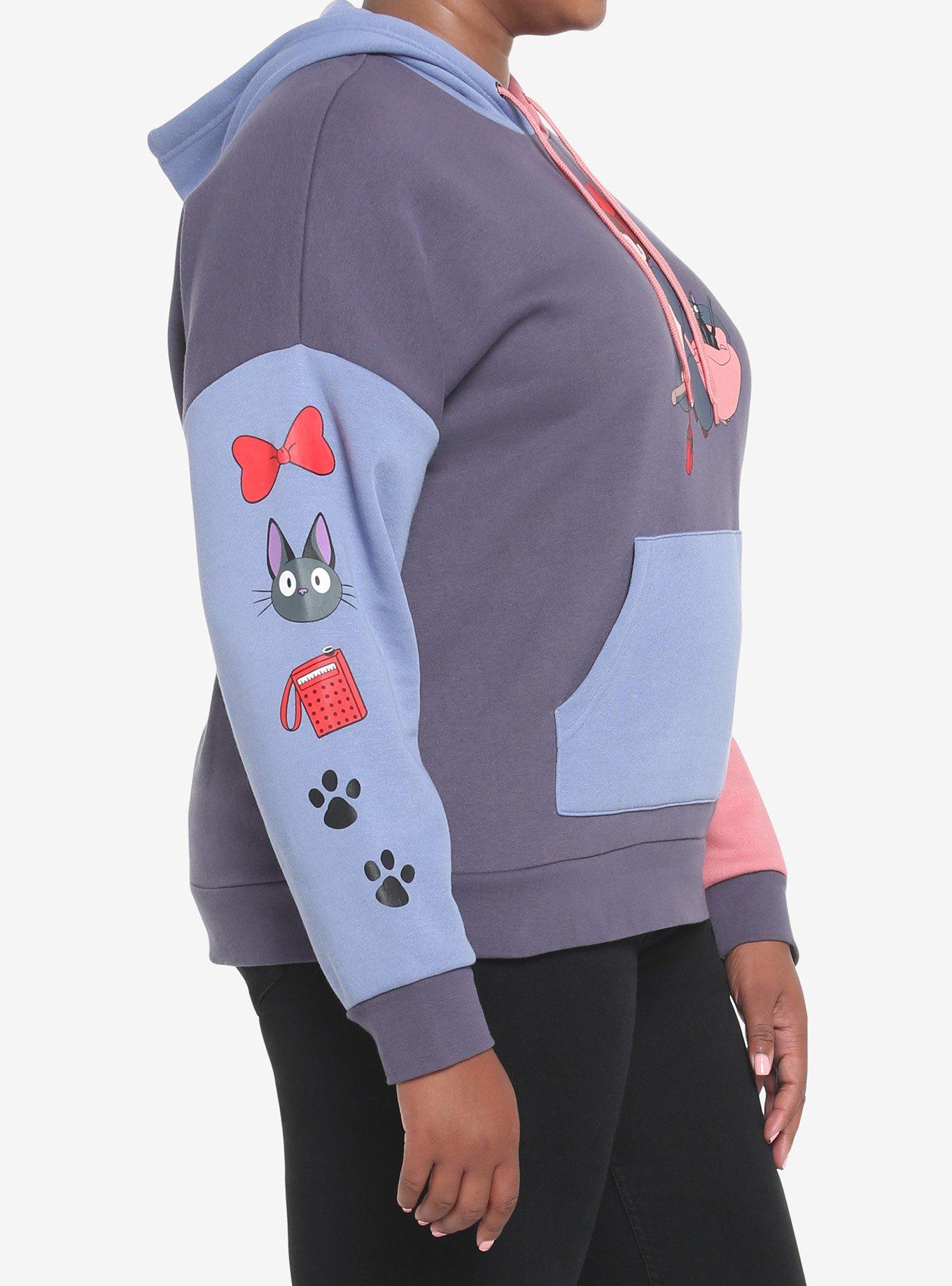 Her Universe Studio Ghibli Kiki's Delivery Service Color-Block Hoodie Plus Size, PINK  PURPLE, alternate