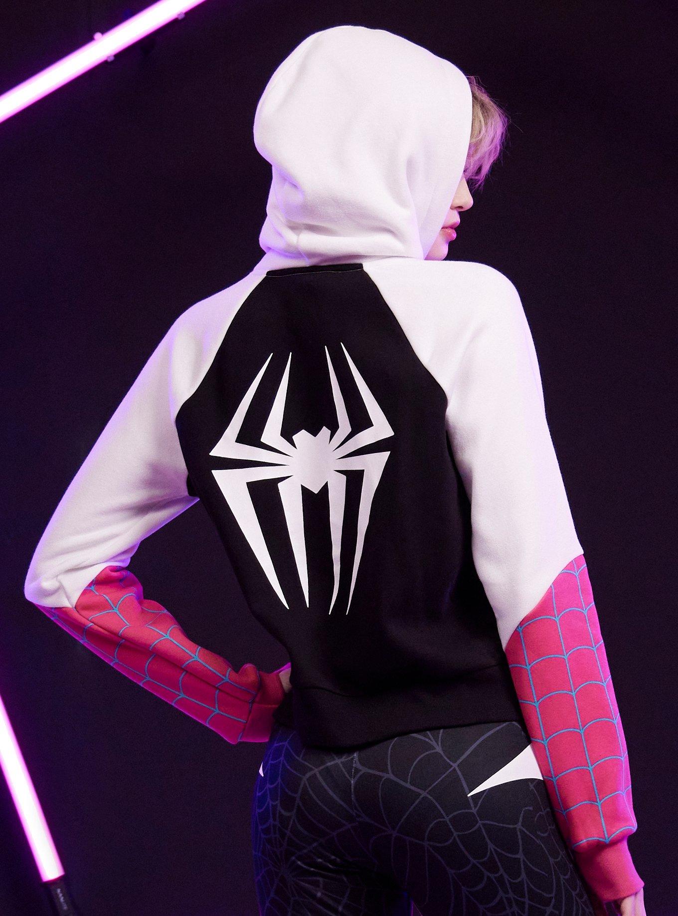 Her Universe Marvel Spider-Man: Across The Spider-Verse Ghost-Spider Crop Hoodie, MULTI, alternate