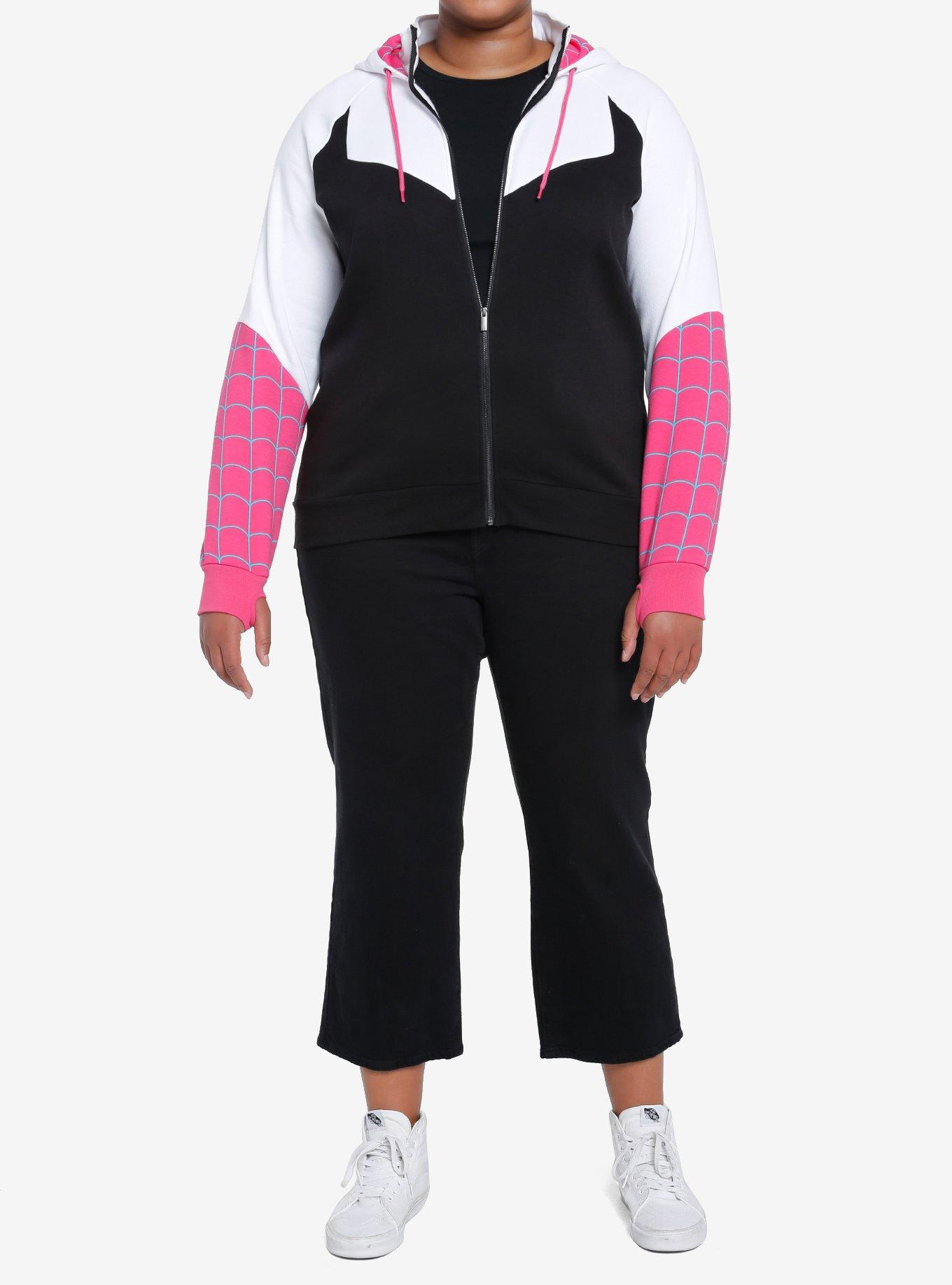 Her Universe Marvel Spider-Man: Across The Spider-Verse Ghost-Spider Crop Hoodie Plus Size, MULTI, alternate