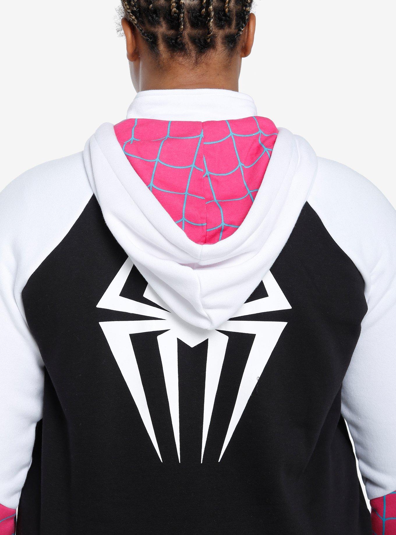 Her Universe Marvel Spider-Man: Across The Spider-Verse Ghost-Spider Crop Hoodie Plus Size, MULTI, alternate