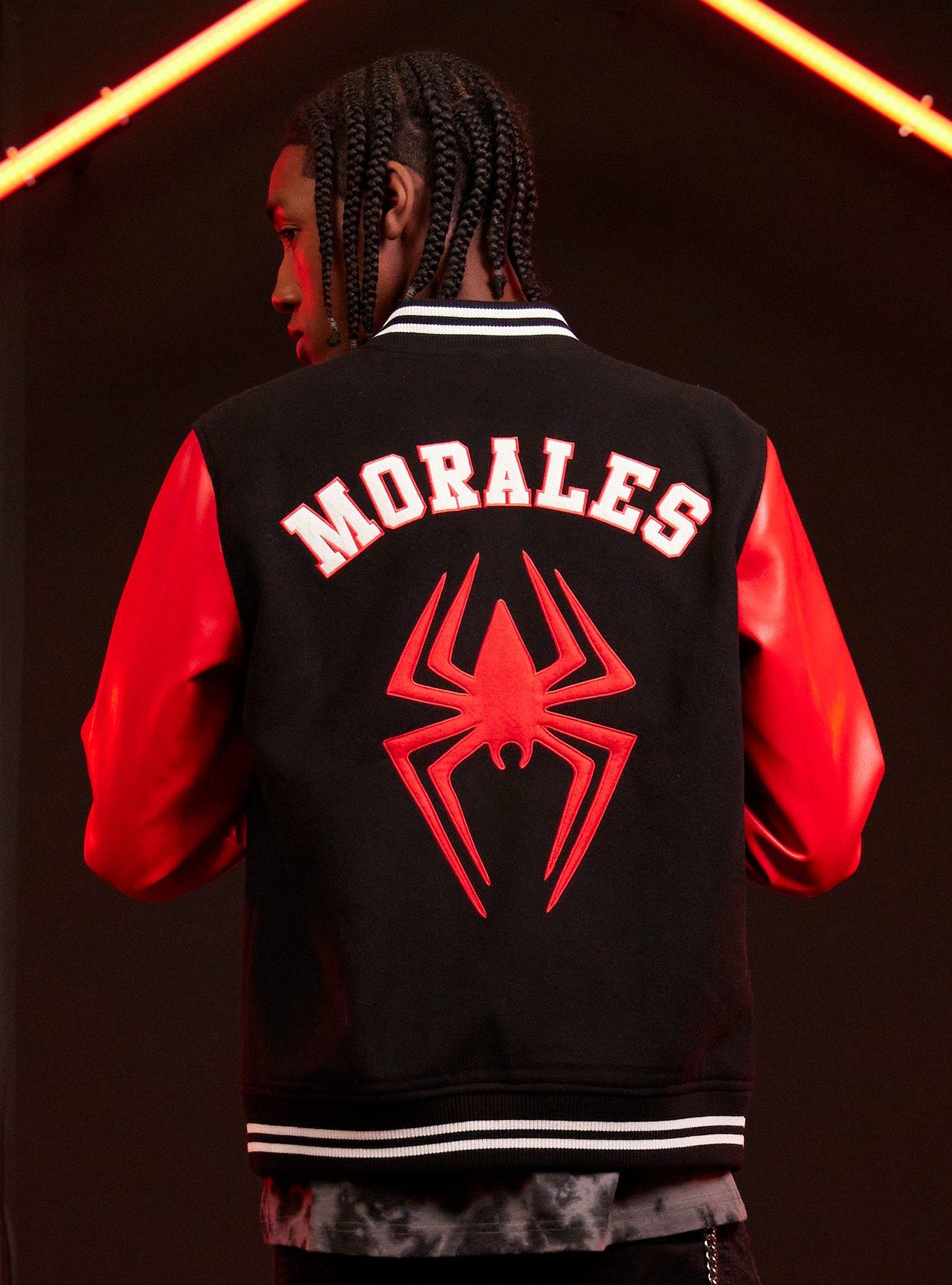 Our Universe Marvel Spider-Man: Across The Spider-Verse Miles Varsity Jacket, BLACK  RED, alternate