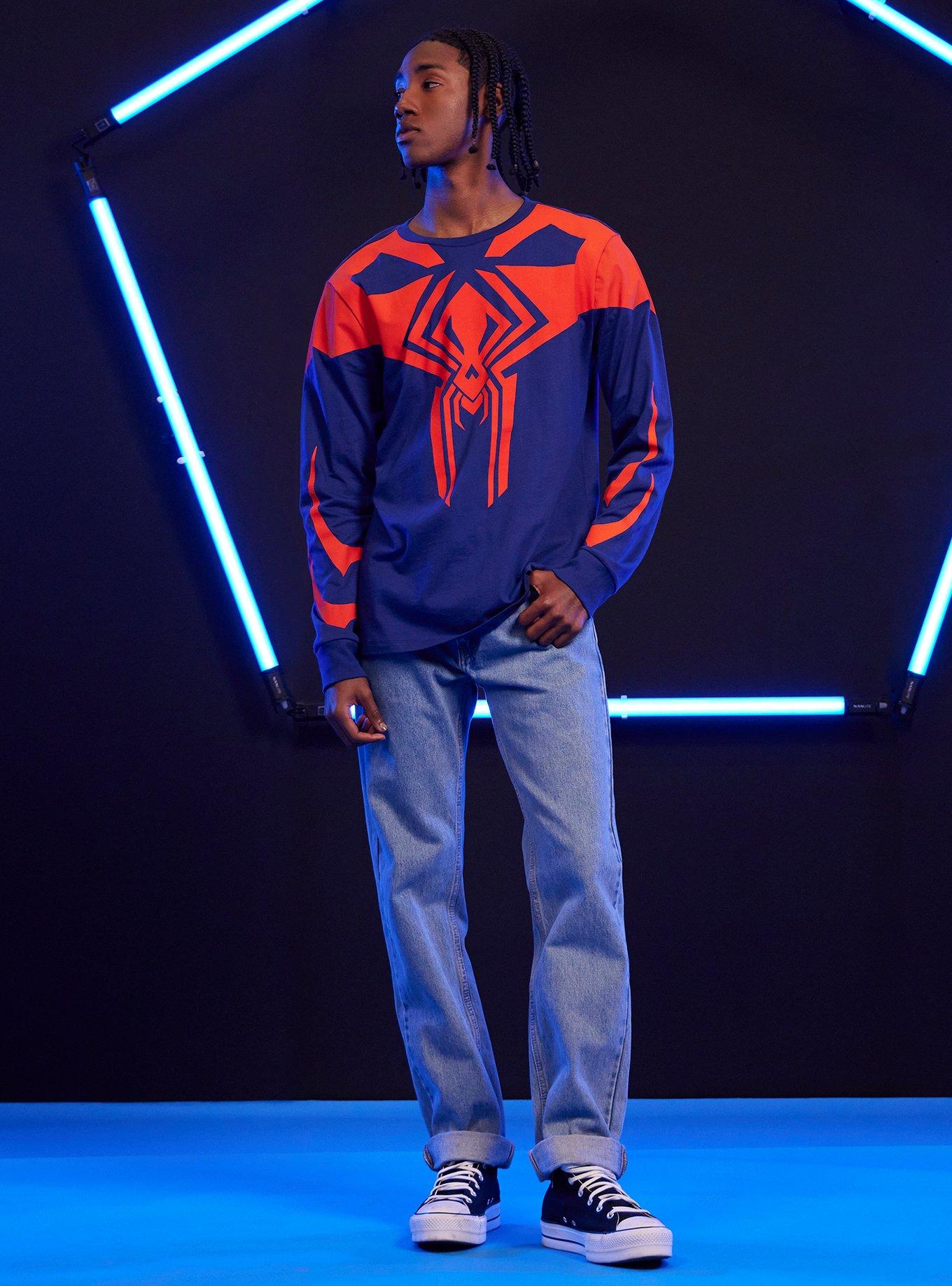 Our Universe Marvel Spider-Man: Across The Spider-Verse Spider-Man 2099 Long-Sleeve T-Shirt, BLUE  RED, alternate