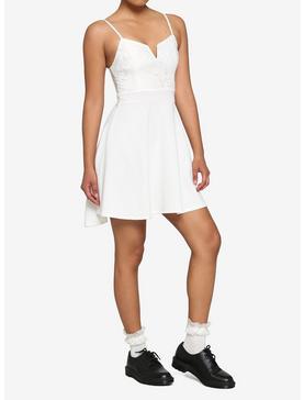 Ivory Lace Hi-Low Skater Dress, , hi-res