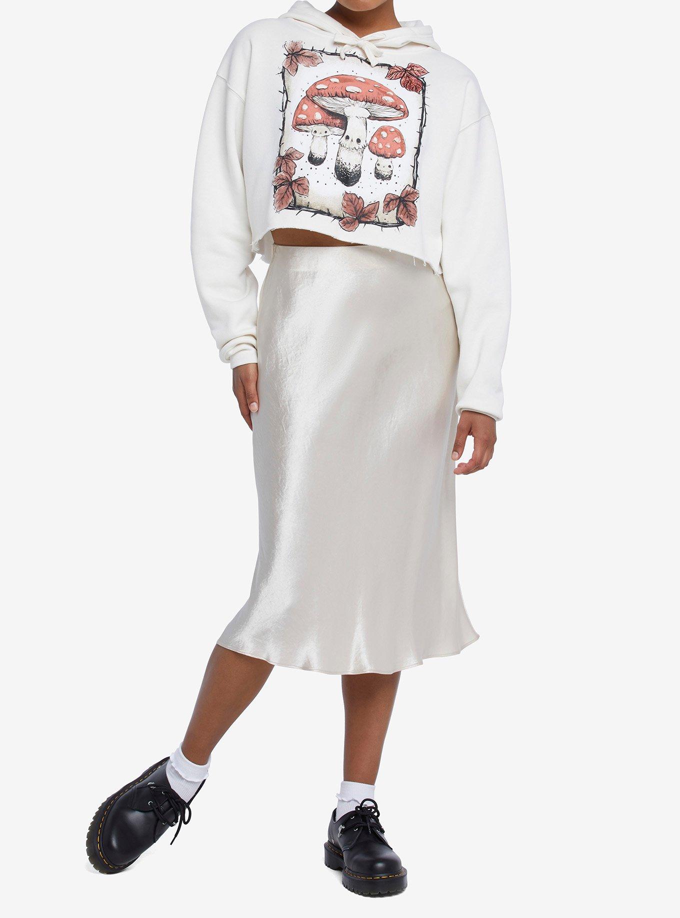 Guild Of Calamity Mushroom Girls Crop Hoodie By Stephanie Bayles, IVORY, alternate