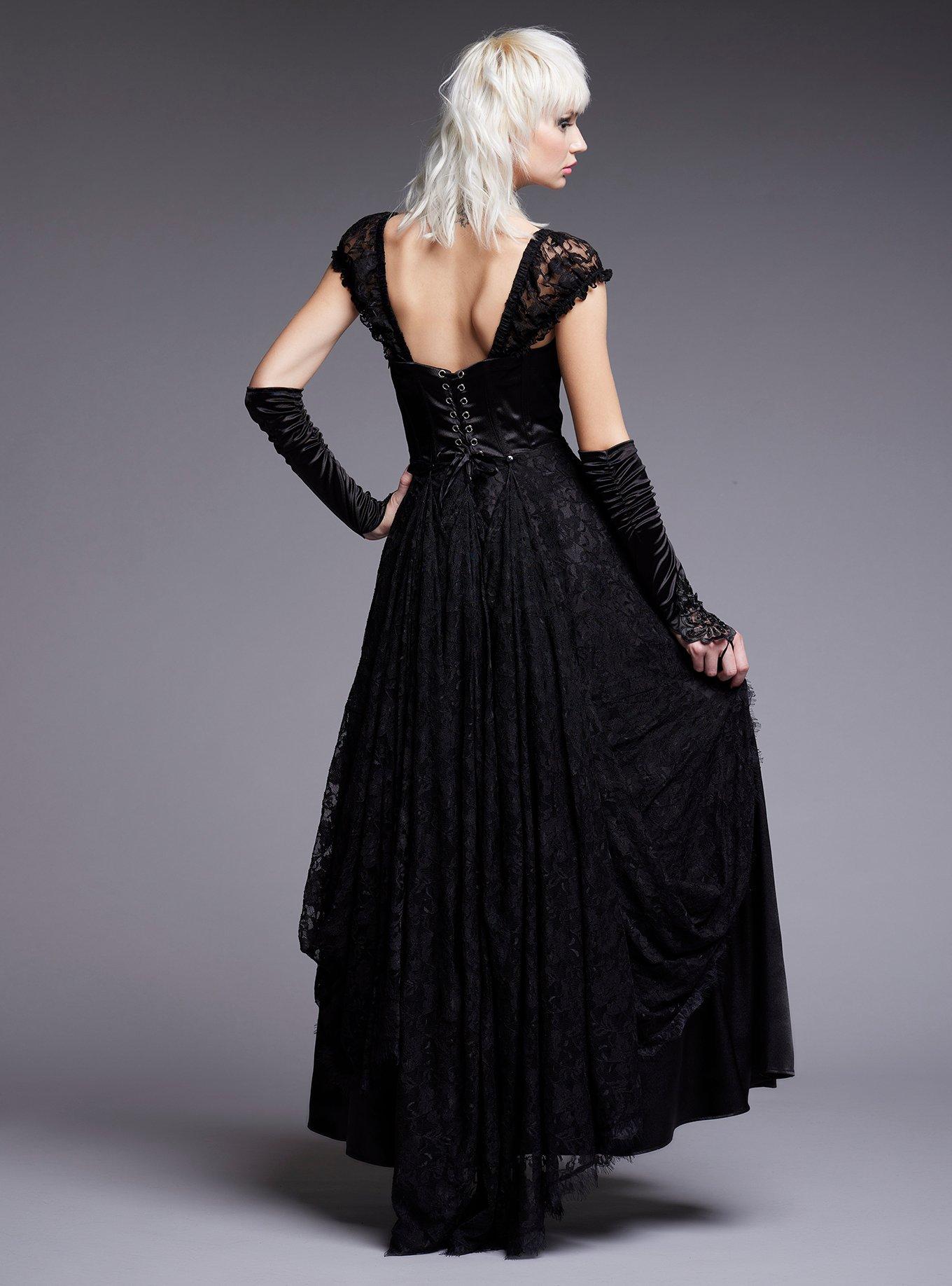 Black Lace Gothic Special Occasion Dress Limited Edition, BLACK, alternate