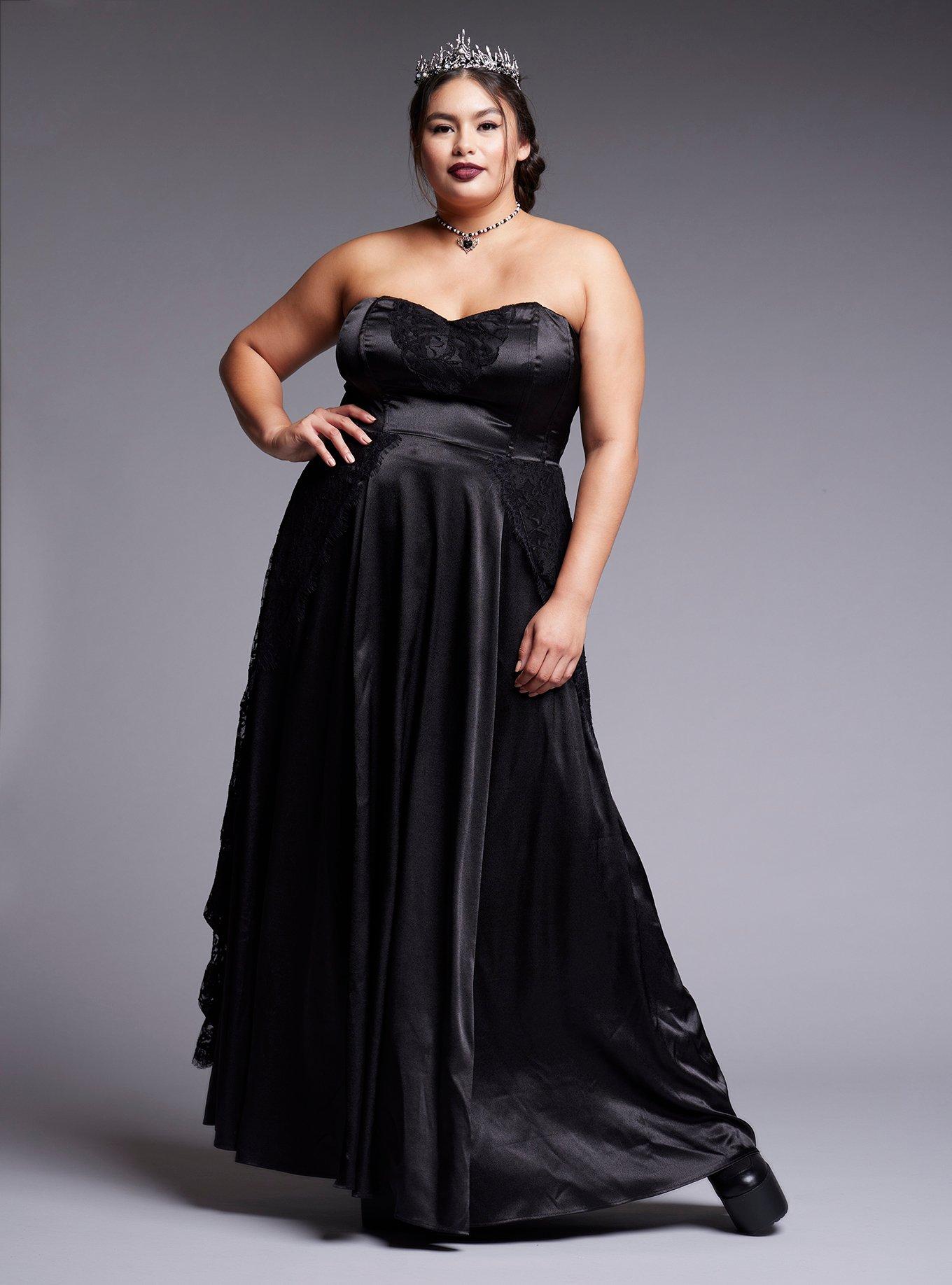 Black Lace Gothic Special Occasion Dress Plus Size Limited Edition, , hi-res