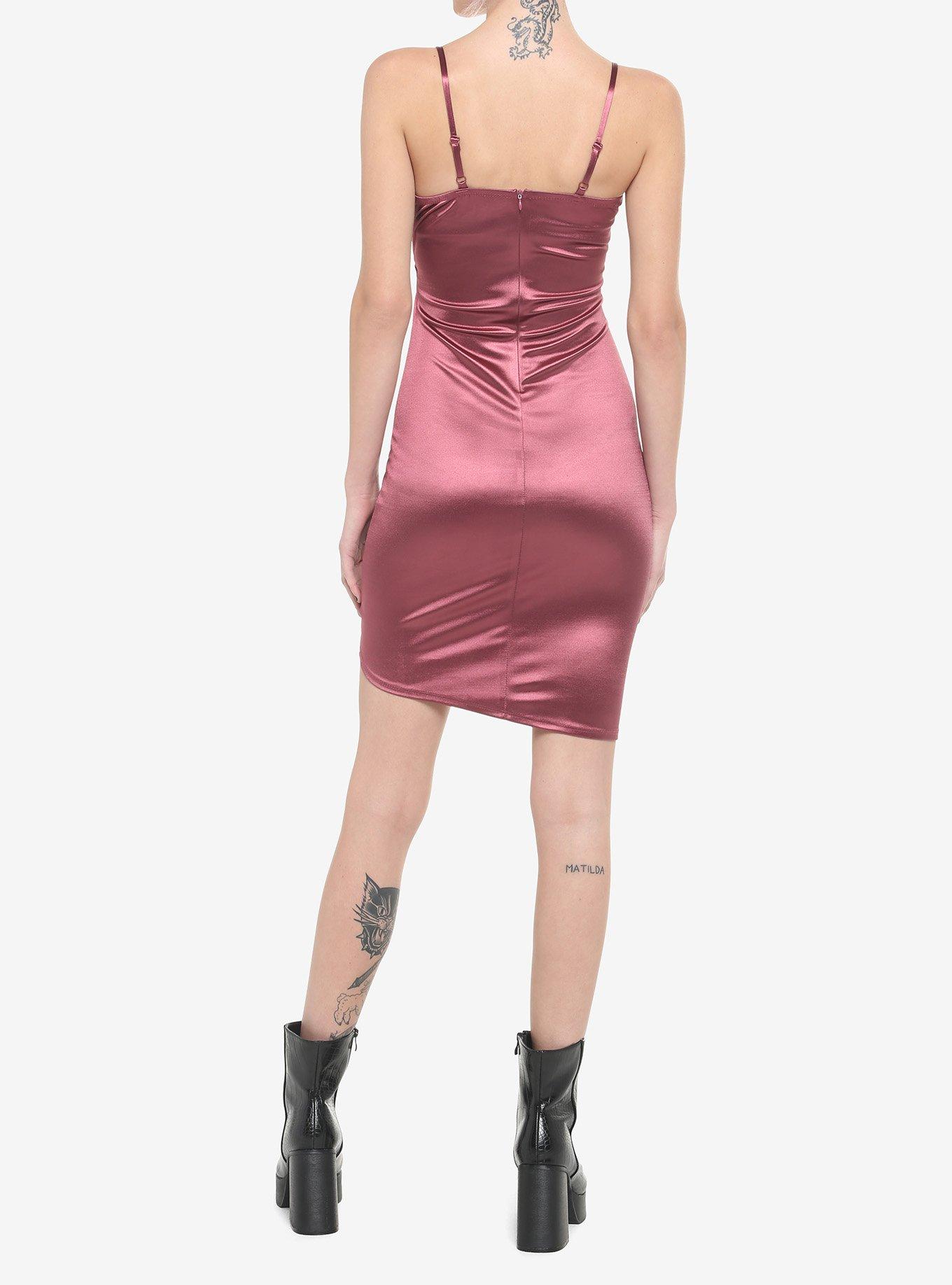 Mauve Ruched Strappy Dress, MAUVE, alternate