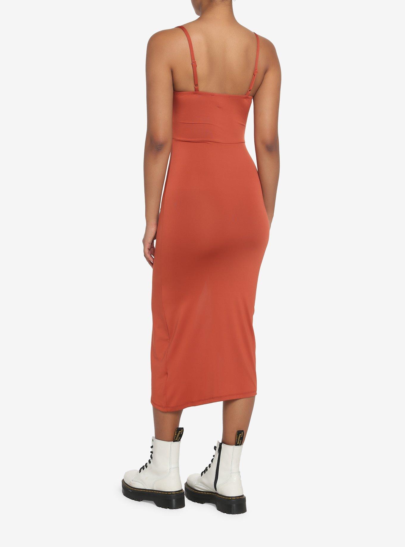 Mango Ruched Slit Midi Dress, , hi-res