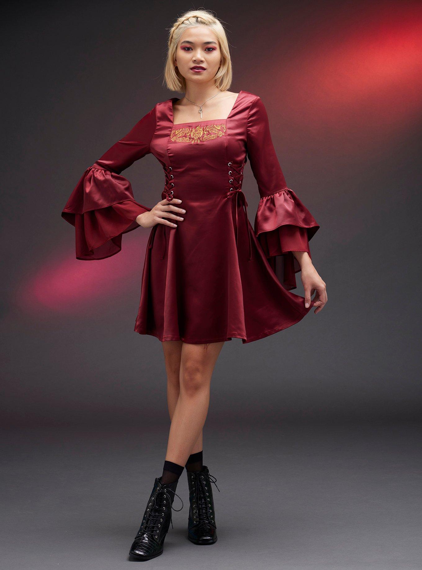 House Of The Dragon Rhaenyra Targaryen Cosplay Bell Sleeve Dress, MULTI, alternate