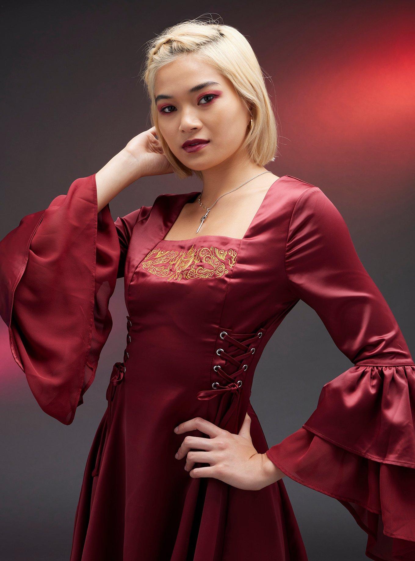 House Of The Dragon Rhaenyra Targaryen Cosplay Bell Sleeve Dress, MULTI, alternate