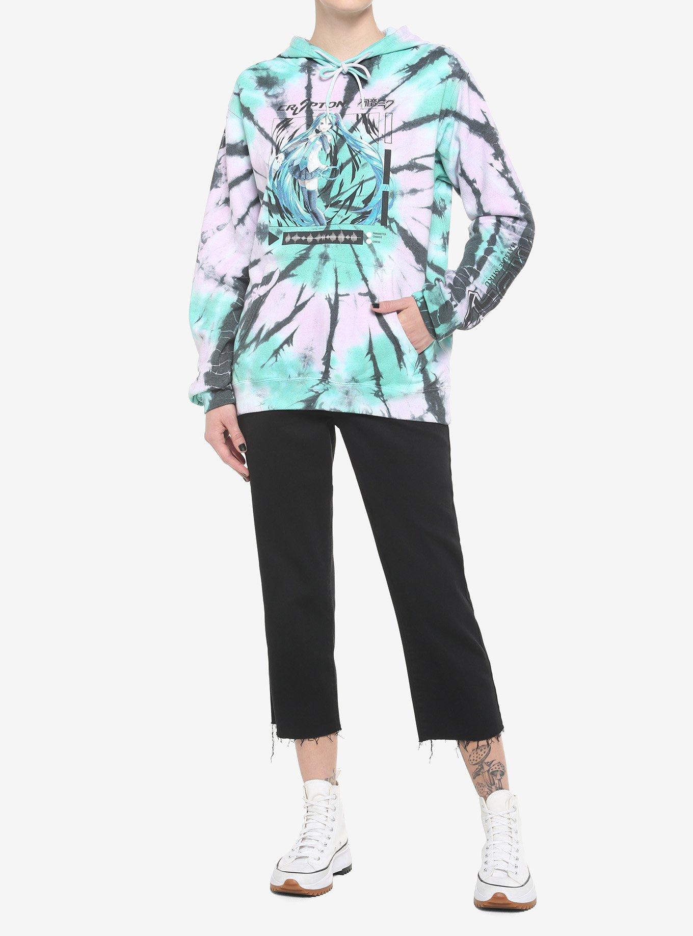 Hatsune Miku Crypton Tie-Dye Girls Hoodie, MULTI, alternate