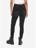 Black Destructed Super Skinny Jeans, BLACK, alternate