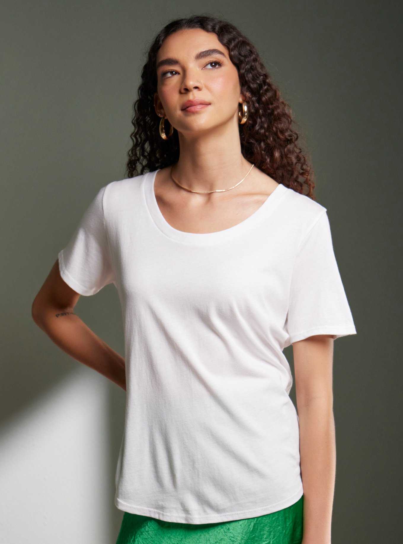 Her Universe White Scoop Neck Favorite T-Shirt, , hi-res