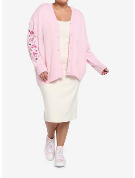 Pink Mushroom Girls Cardigan Plus Size, , hi-res