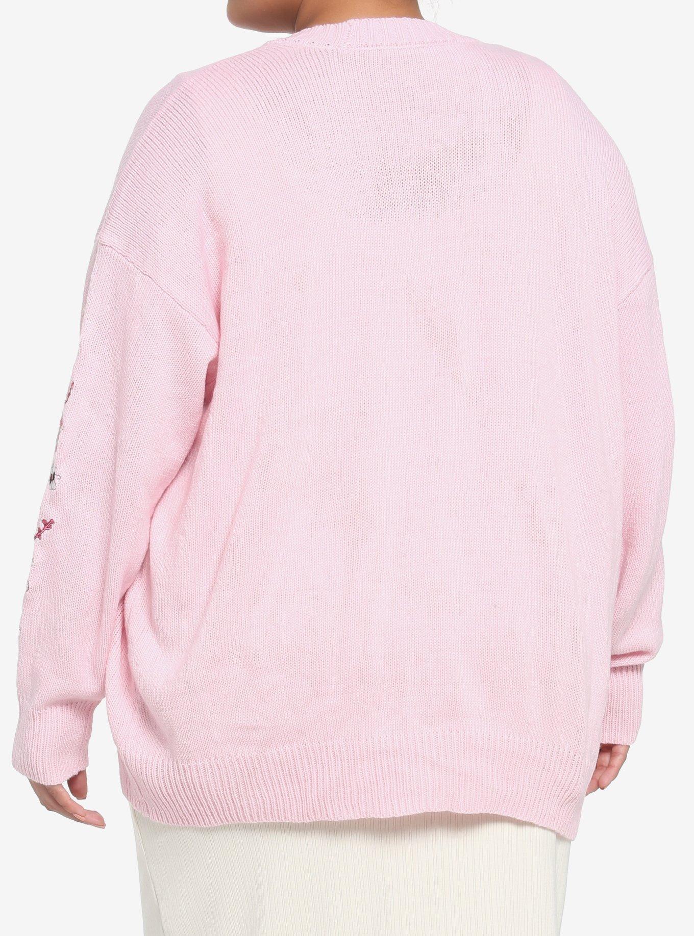 Pink Mushroom Girls Cardigan Plus Size, PINK, alternate