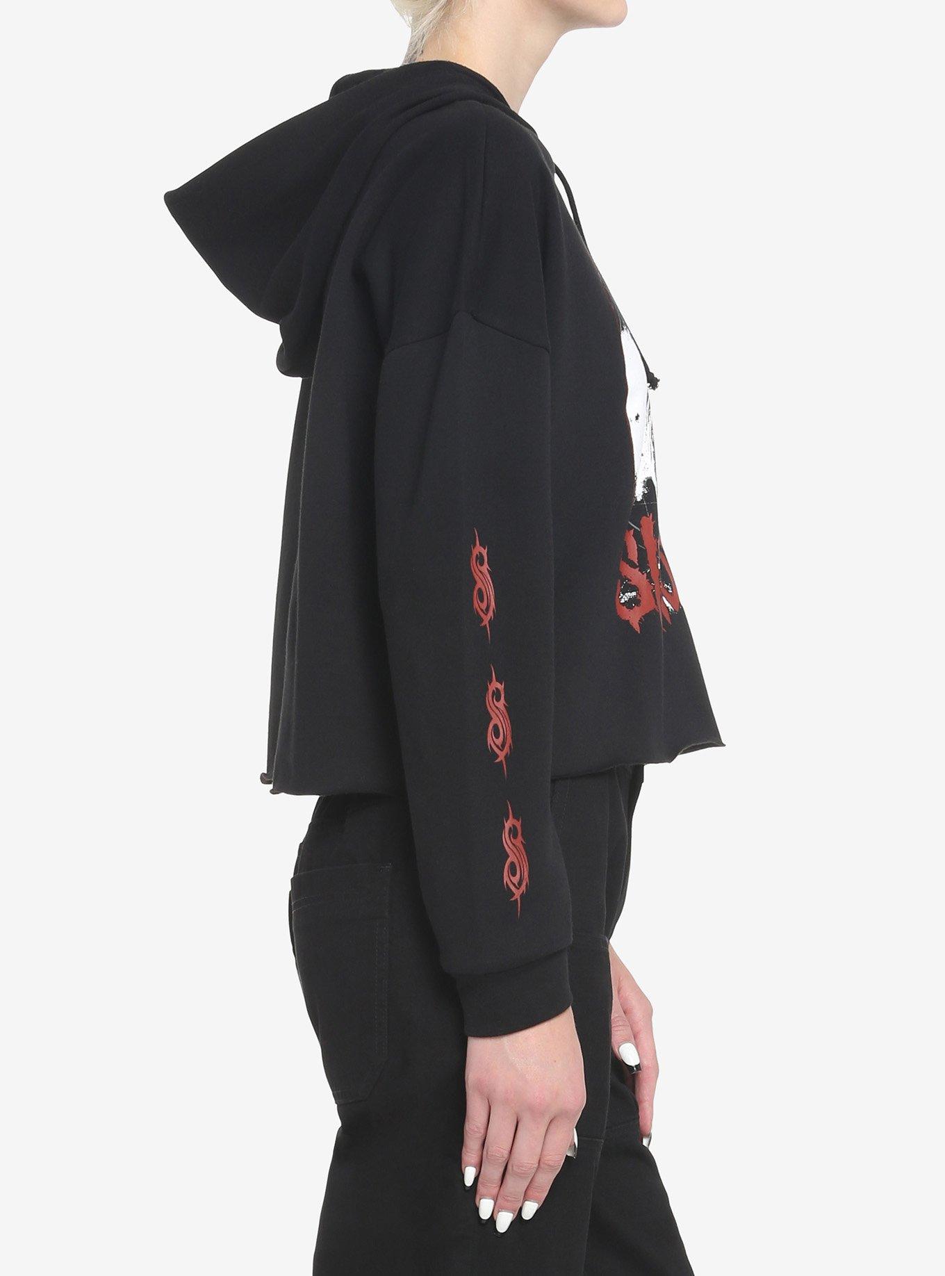 Slipknot Hooded Figure Girls Crop Hoodie, BLACK, alternate