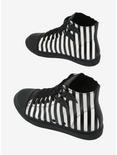 Strange Cvlt Black & White Stripe Hi-Top Sneakers, BLACK, alternate