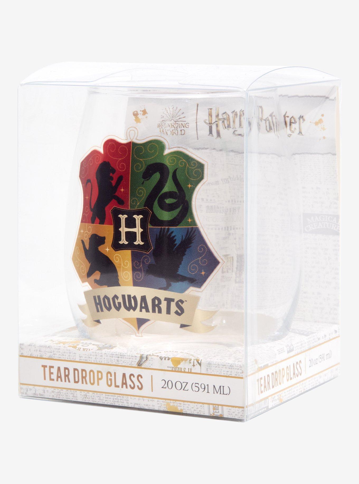 Harry Potter Colorful Hogwarts Crest Wine Glass, , alternate