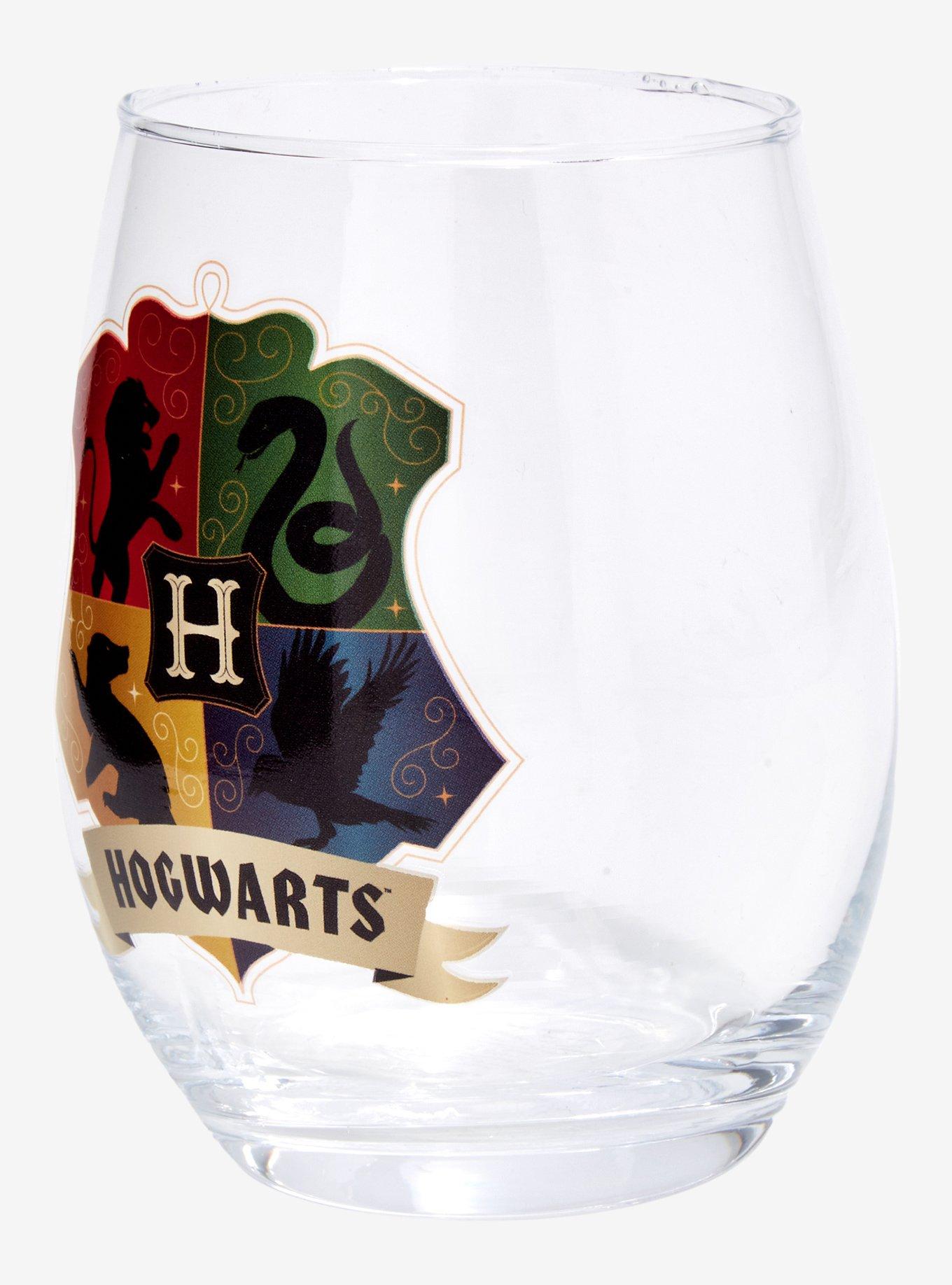 Harry Potter Colorful Hogwarts Crest Wine Glass, , alternate